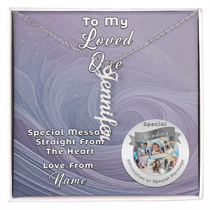 Multi Vertical Necklace with Custom-Designed Message Card ShineOn Fulfillment