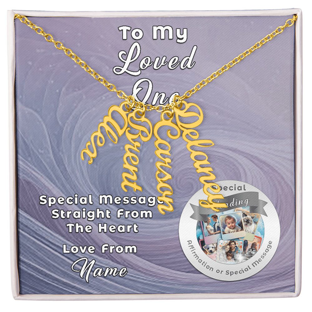Multi Vertical Necklace with Custom-Designed Message Card ShineOn Fulfillment
