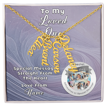 Multi Vertical Necklace with Custom-Designed Message Card ShineOn Fulfillment