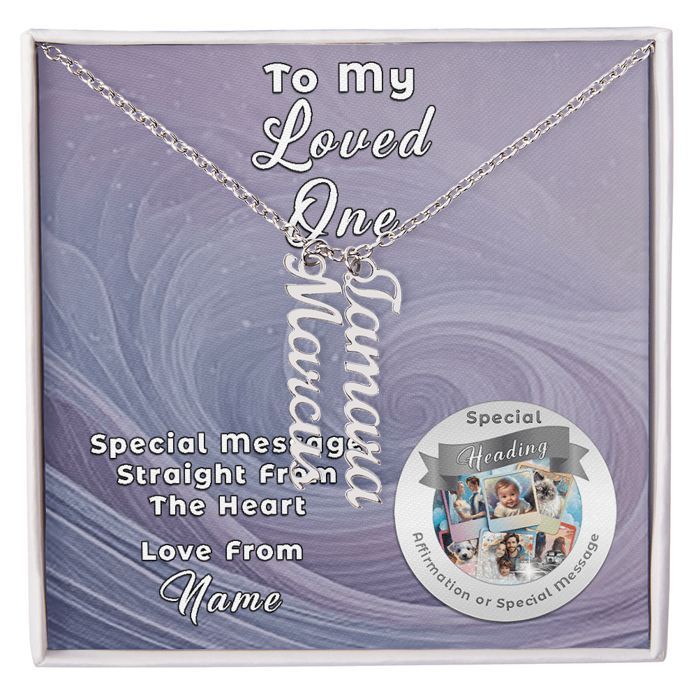 Multi Vertical Necklace with Custom-Designed Message Card ShineOn Fulfillment