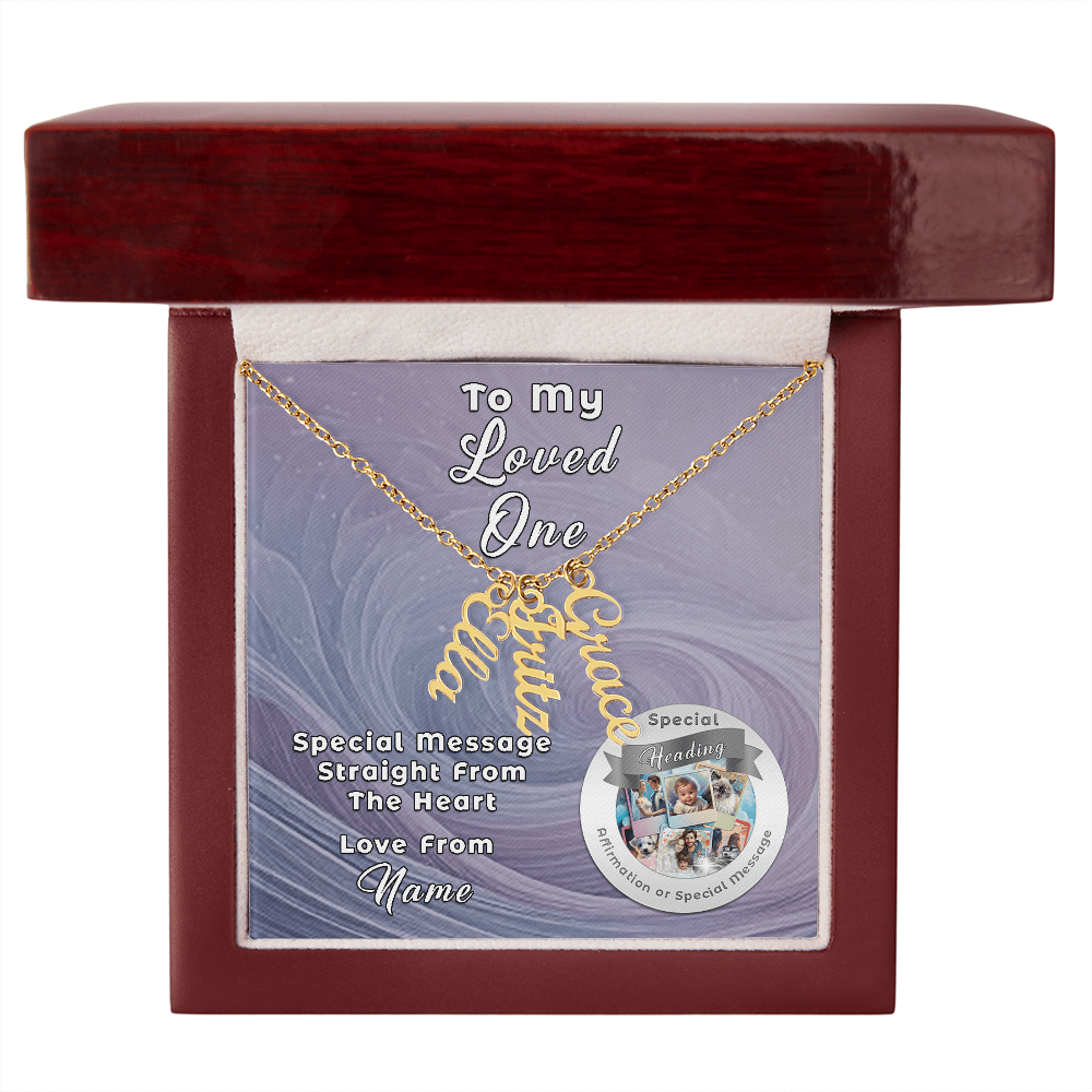 Multi Vertical Necklace with Custom-Designed Message Card ShineOn Fulfillment