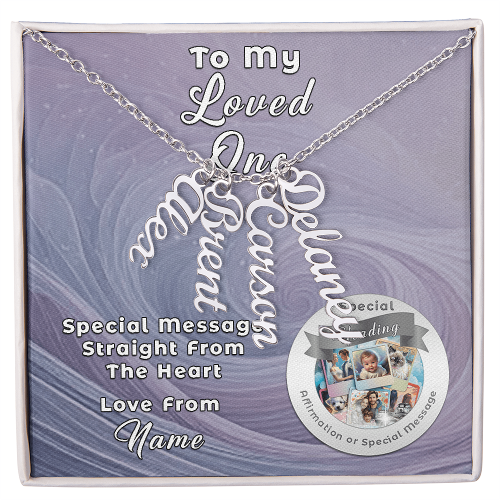 Multi Vertical Necklace with Custom-Designed Message Card ShineOn Fulfillment
