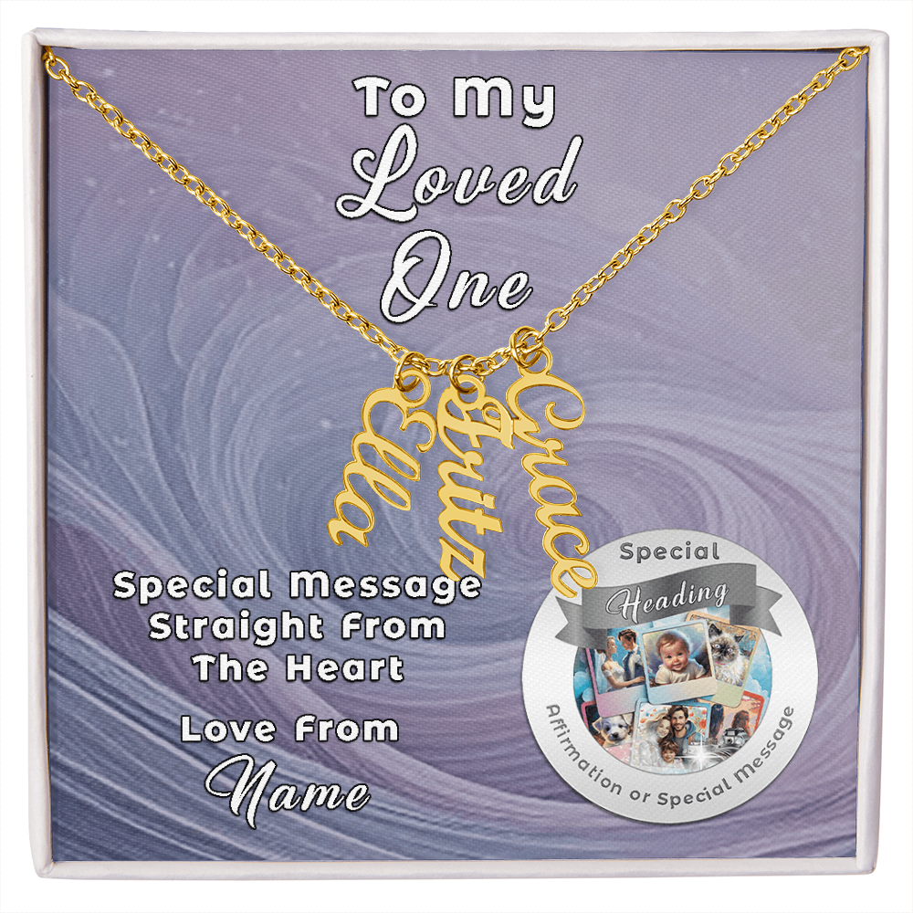 Multi Vertical Necklace with Custom-Designed Message Card ShineOn Fulfillment