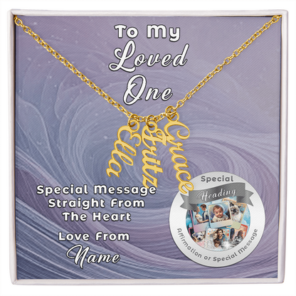 Multi Vertical Necklace with Custom-Designed Message Card ShineOn Fulfillment