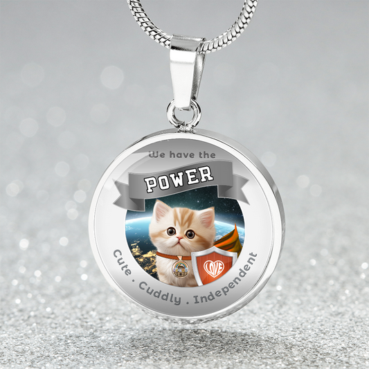 Munchkin - Super Hero Cat - Power Animal Charm Necklace ShineOn Fulfillment