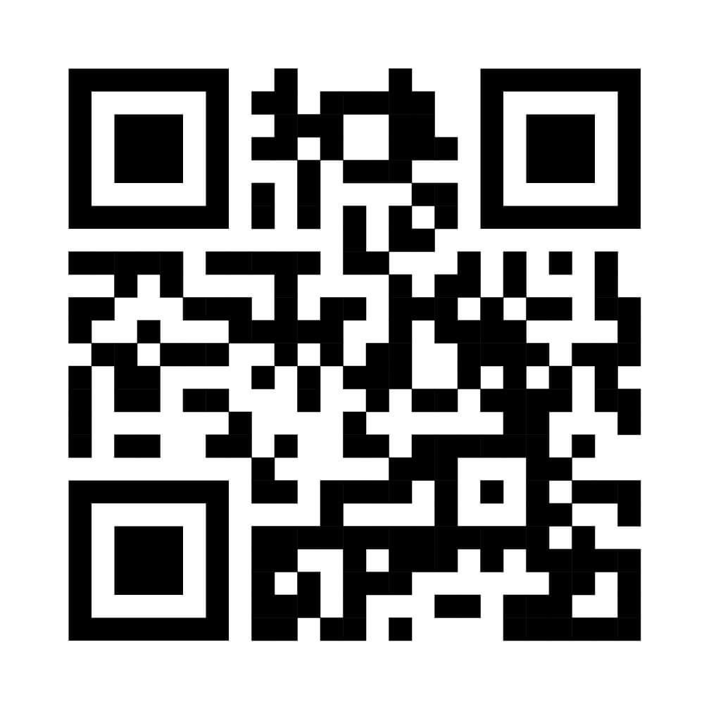 Black and white QR code with square and pixelated patterns, designed for quick scanning.