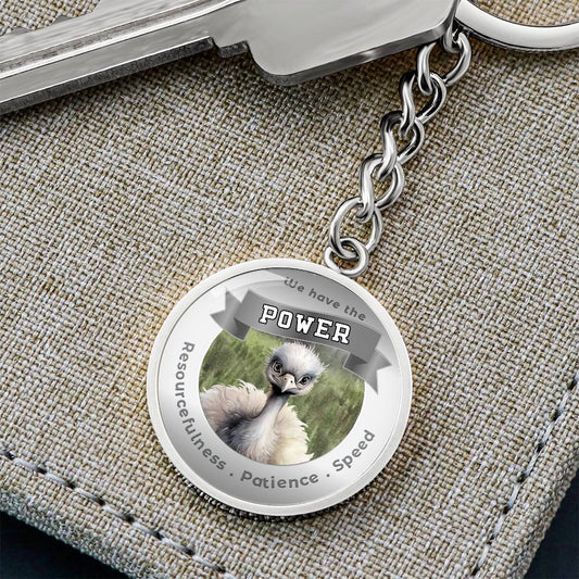 Ostrich - Power Animal Charm Keychain ShineOn Fulfillment
