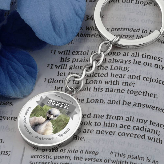 Ostrich - Power Animal Charm Keychain ShineOn Fulfillment
