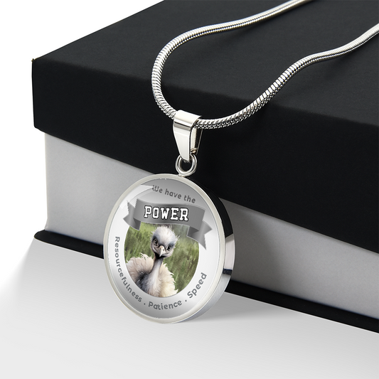 Ostrich - Power Animal Charm Necklace - Resourcefulness Patience Speed ShineOn Fulfillment