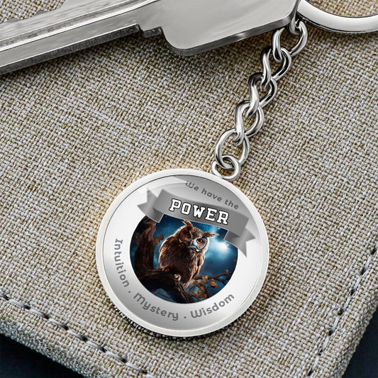 Owl Power Animal Charm Keychain ShineOn Fulfillment