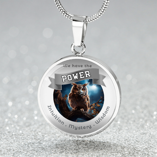 Owl - Power Animal Charm Necklace - Intuition Mystery Wisdom ShineOn Fulfillment