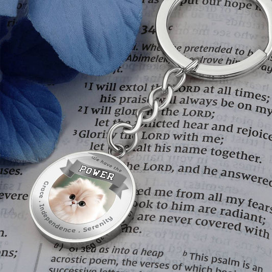 Persian - Cat Power Animal Charm Keychain ShineOn Fulfillment