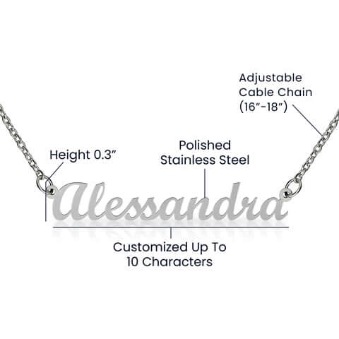 Personalized Name Necklace - Custom Message Card Shineon