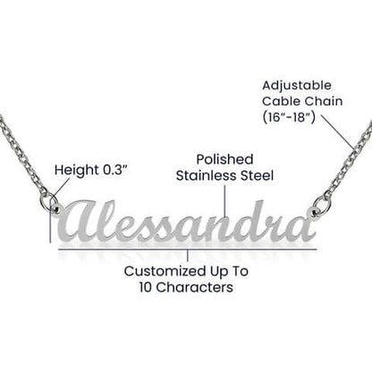 Personalized Name Necklace - Custom Message Card Shineon