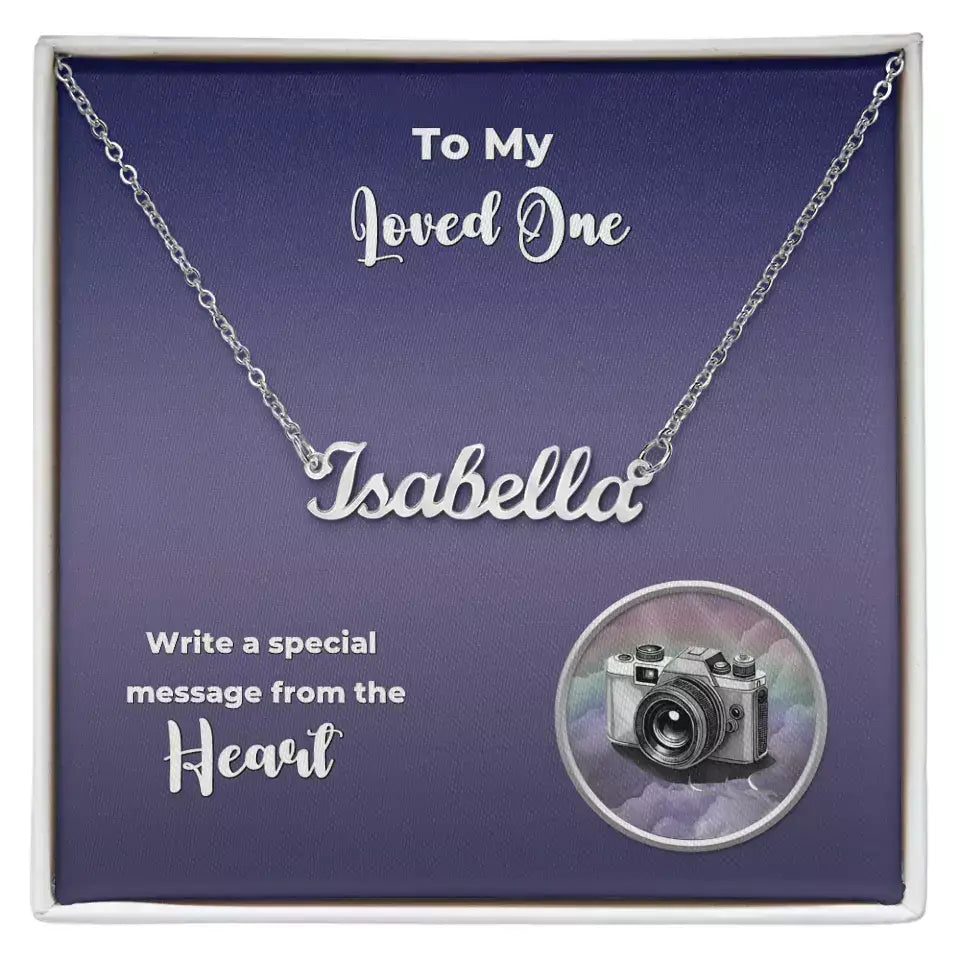 Personalized Name Necklace - Custom Message Card Shineon