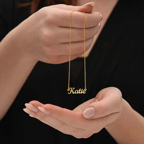 Personalized Name Necklace - Custom Message Card Shineon
