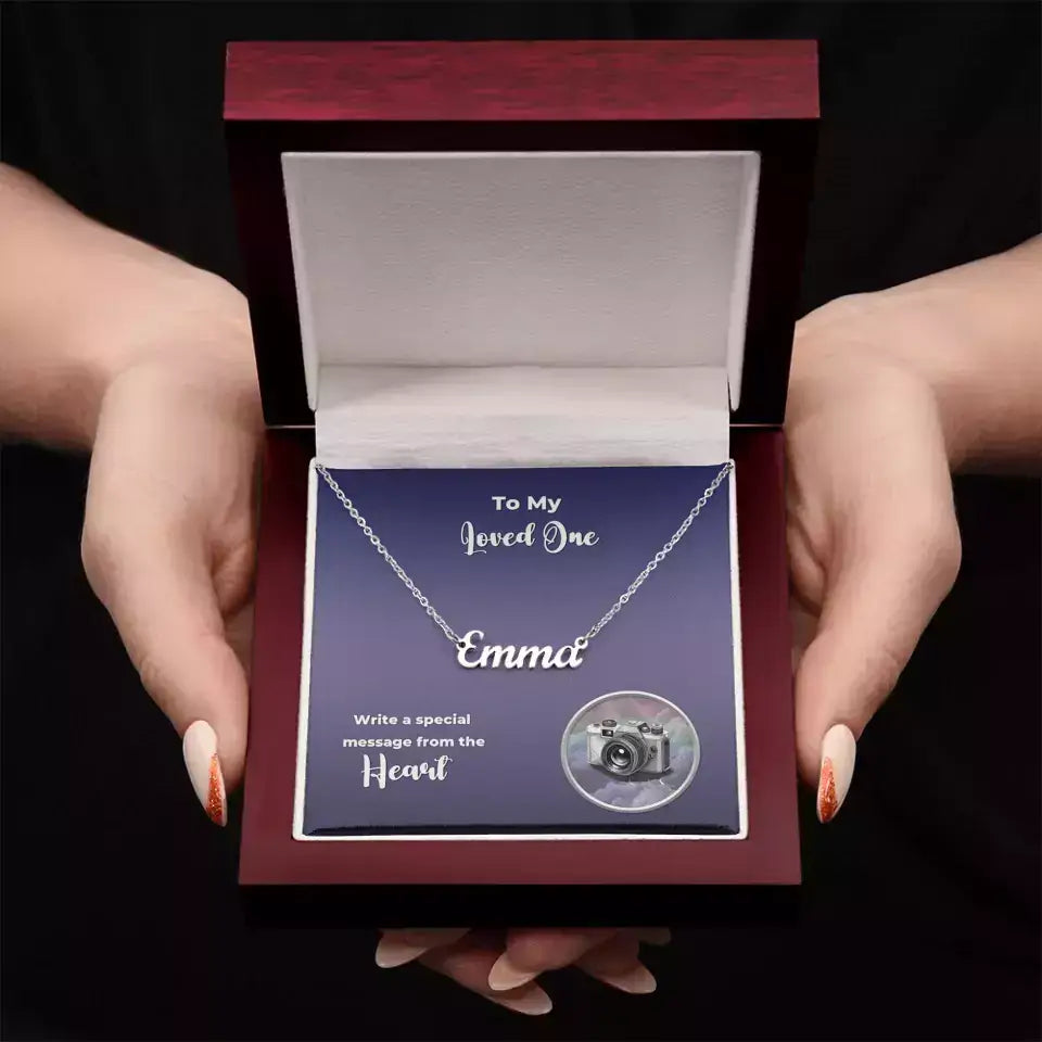 Personalized Name Necklace - Custom Message Card Shineon