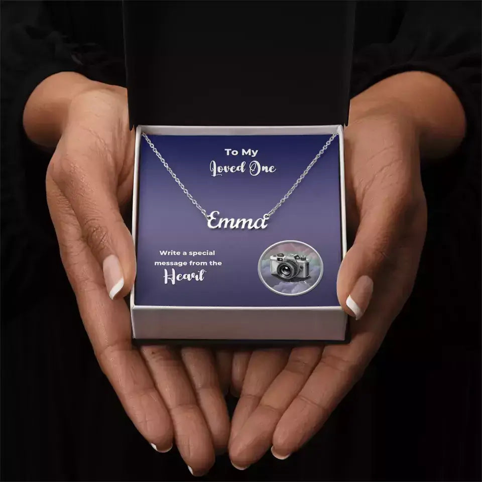 Personalized Name Necklace - Custom Message Card Shineon
