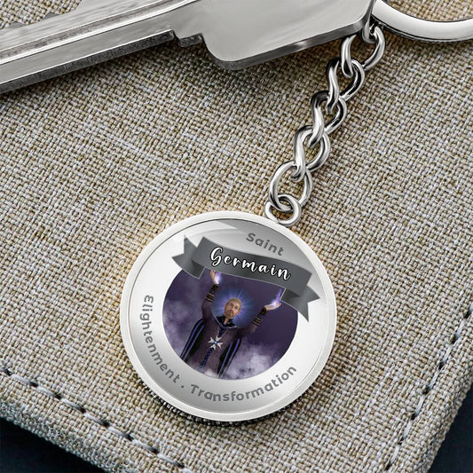 Saint Germain - Charm Keychain For Enlightenment & Transformation ShineOn Fulfillment