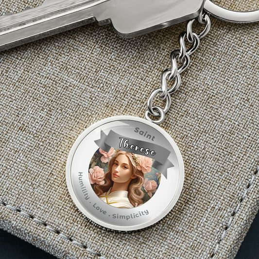 SaintThérèse - Charm Keychain For Humility Love Simplicity ShineOn Fulfillment