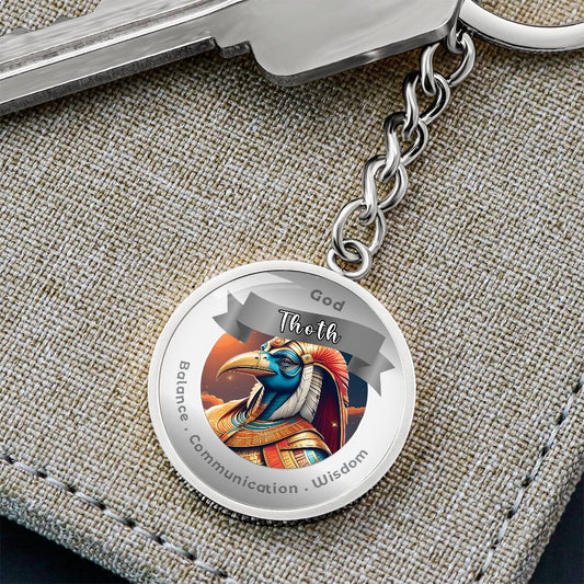 Thoth Osiris Charm Keychain For Balance Communication Wisdom ShineOn Fulfillment