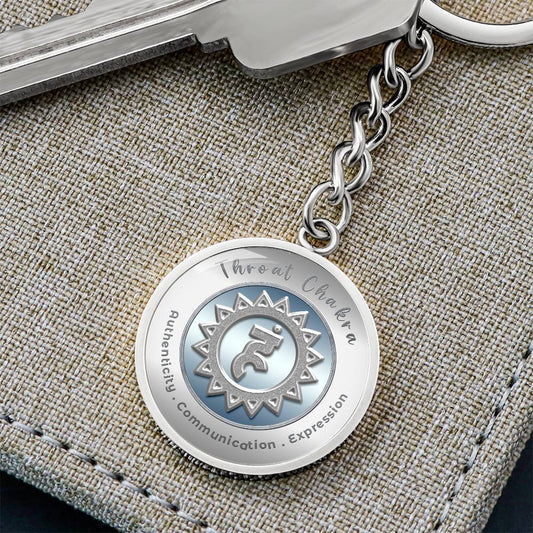 Throat Chakra - Communication Expression Authenticity - Charm Keychain ShineOn Fulfillment