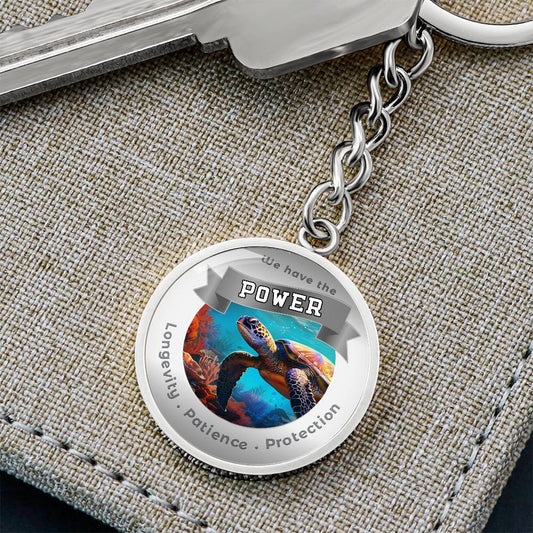 Turtle Power Animal Charm Keychain ShineOn Fulfillment