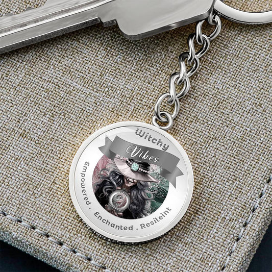 Witchy Vibes -Grey - Charm Keychain ShineOn Fulfillment