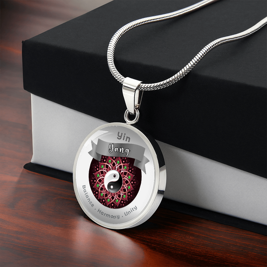 Yin Yang- Balance Harmony Unity - Charm Necklace ShineOn Fulfillment
