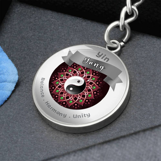 Yin Yang - Charm Keychain For Balance Harmony Unity ShineOn Fulfillment