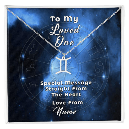Zodiac Necklace with Custom-Designed Message Card ShineOn Fulfillment