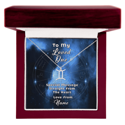 Zodiac Necklace with Custom-Designed Message Card ShineOn Fulfillment