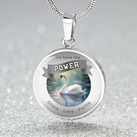 Swan - Power Animal Charm Necklace - Grace Love Purity ShineOn Fulfillment