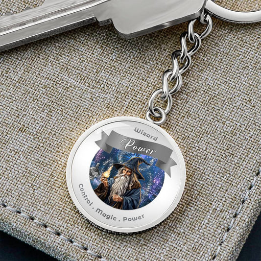 Wizard - RPG Fantasy Charm Keychain ShineOn Fulfillment