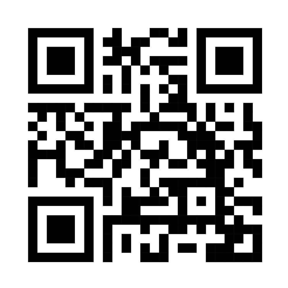 Black and white QR code for scanning and quick access information