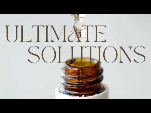 Amber bottle under the text 'Ultimate Solutions'