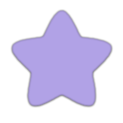 Light purple star-shaped illustration with a soft black outline on a transparent background.